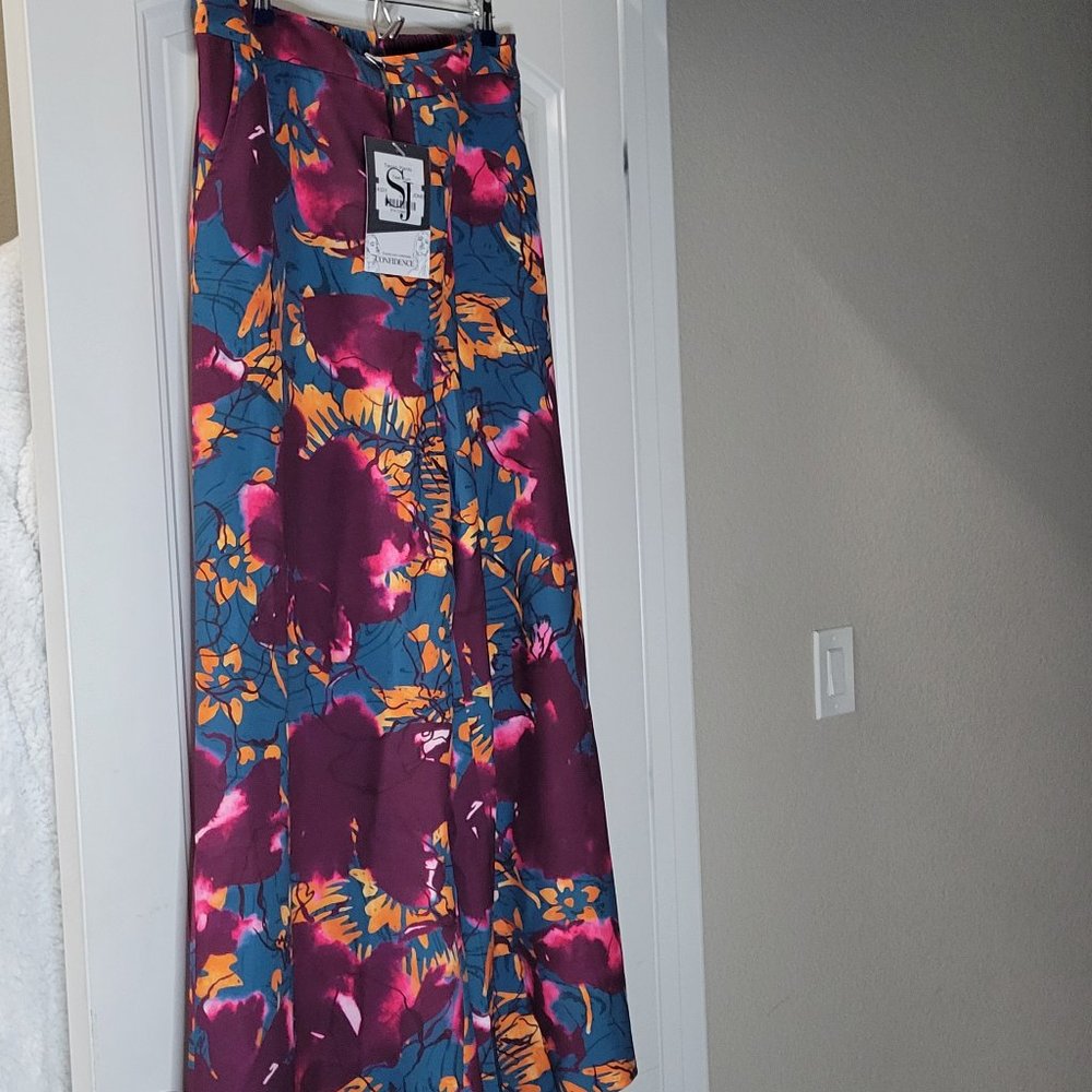 Sassy Jones Tegan Pants Teal/Plum Size XL - NWT